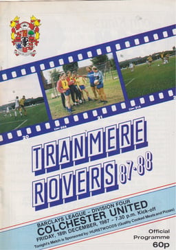 Tranmere Rovers v Colchester United Match Programme 1987-12-18
